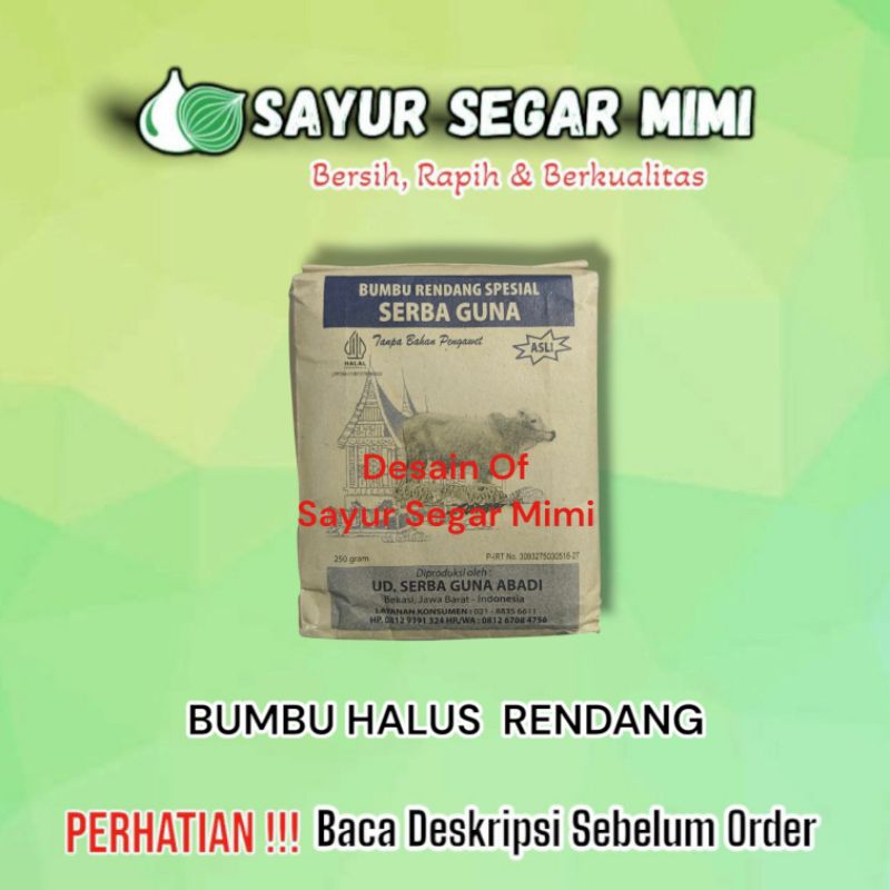 

Bumbu Halus Rendang Asli ¼kg - Sayur Segar Mimi