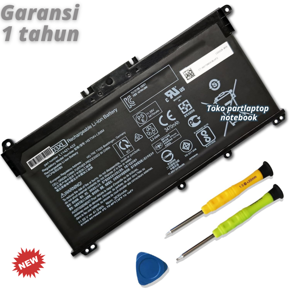 Baterai HP 14s-dk0024au dk0005au dk0158au dk0157au dk0093au HT03XL battery