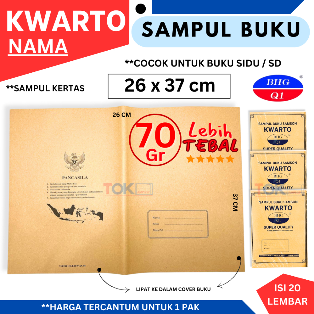 

SAMPUL BUKU COKLAT KUARTO / KUARTO NAMA