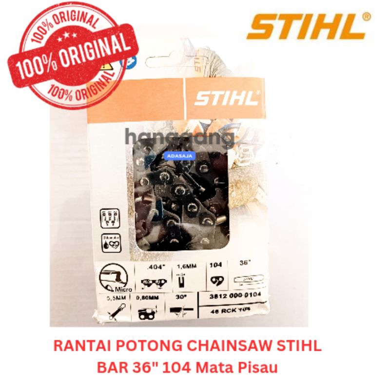 Rantai Potong Senso Bar 36 inchi 104 Gigi Stihl Ori