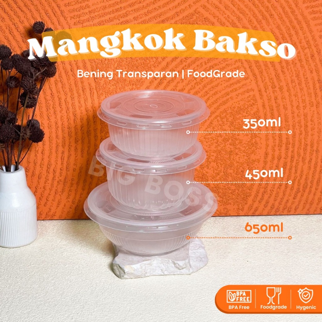 Mangkok Bakso Plastik 650ml Food Grade Tahan Panas / Mangkok Mika Bakso Plastik / Mangkok Plastik Es