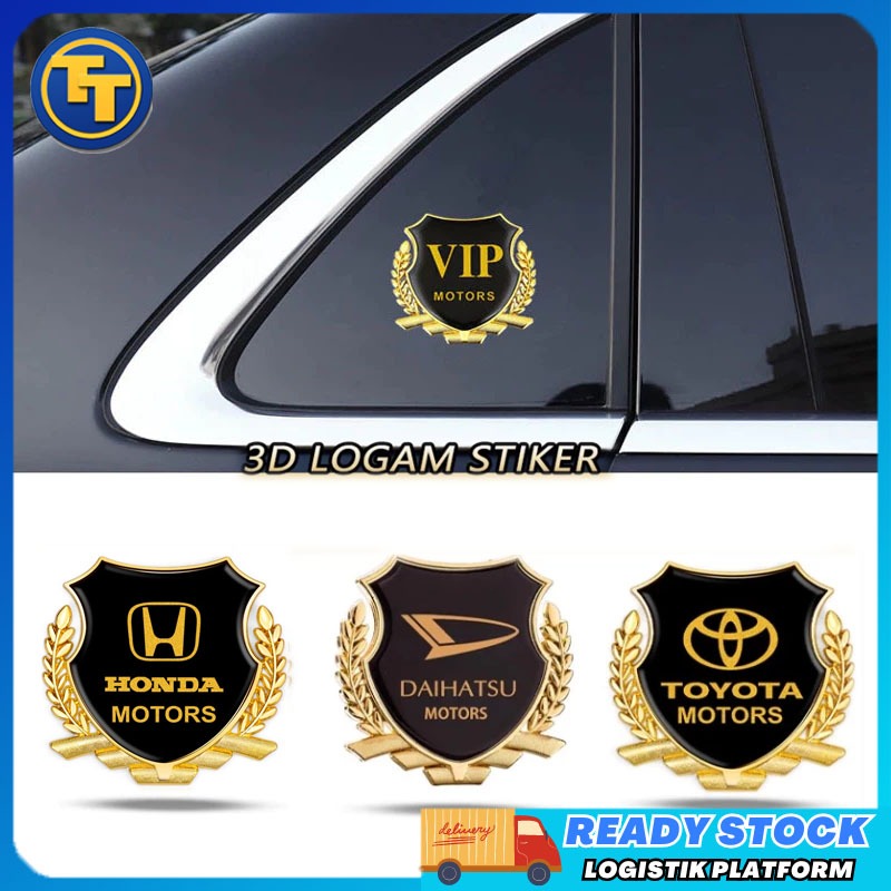 Stiker Telinga Gandum Logam Logo Stiker/Mobil Premium Gold Shield Logo/Stiker Mobil Logam 3D Telinga