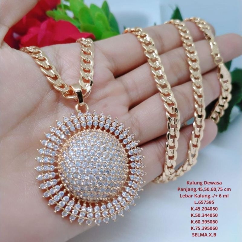 kalung titanium panjang hijab plus liontin