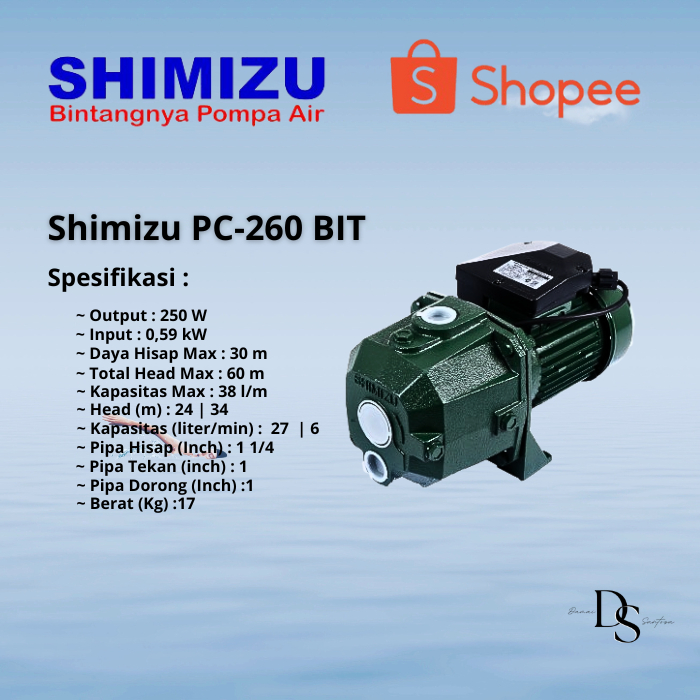 Mesin Pompa Air Shimizu type PC-260 BIT NT Pompa Air Jet Pump Shimizu