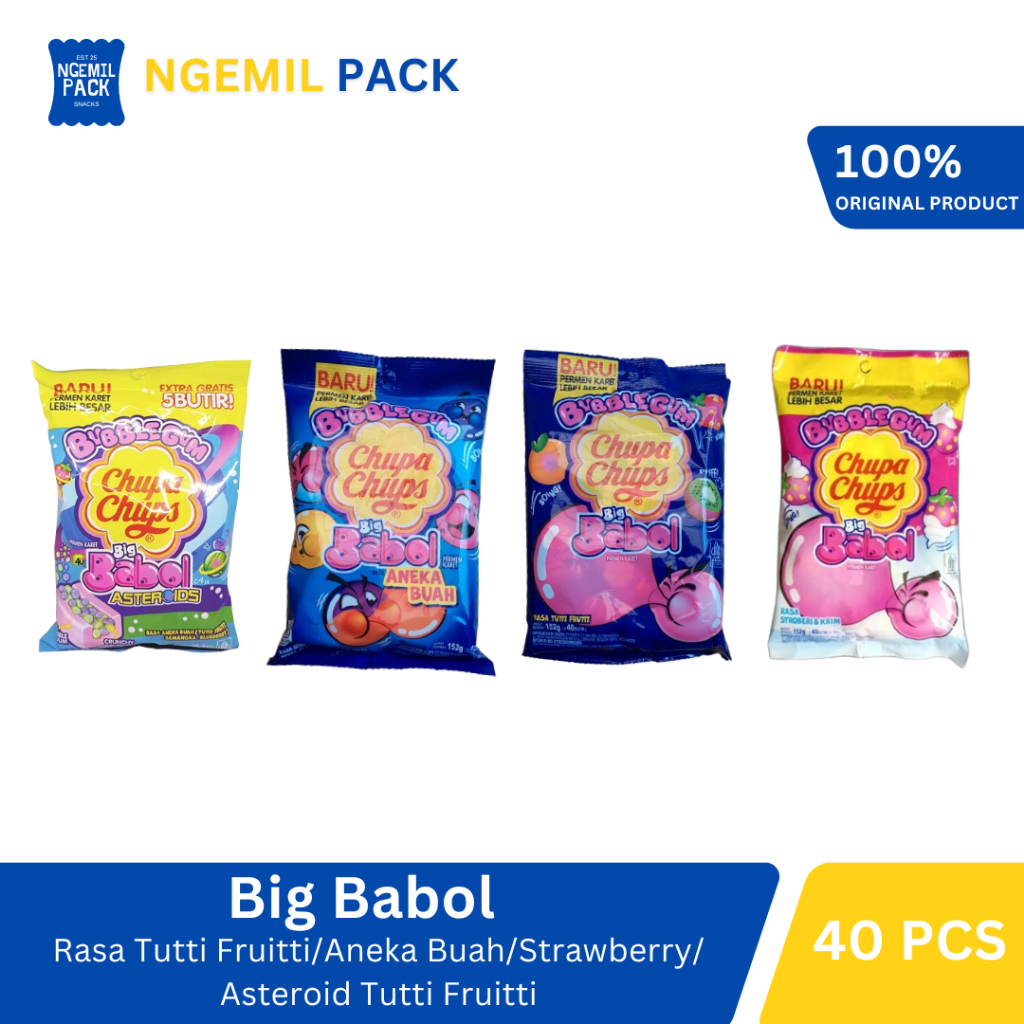 

Permen Karet Big Babol Tutti Fruitti/Aneka Buah/Strawberry/Asteroid Tutti Fruitti Isi 40pcs