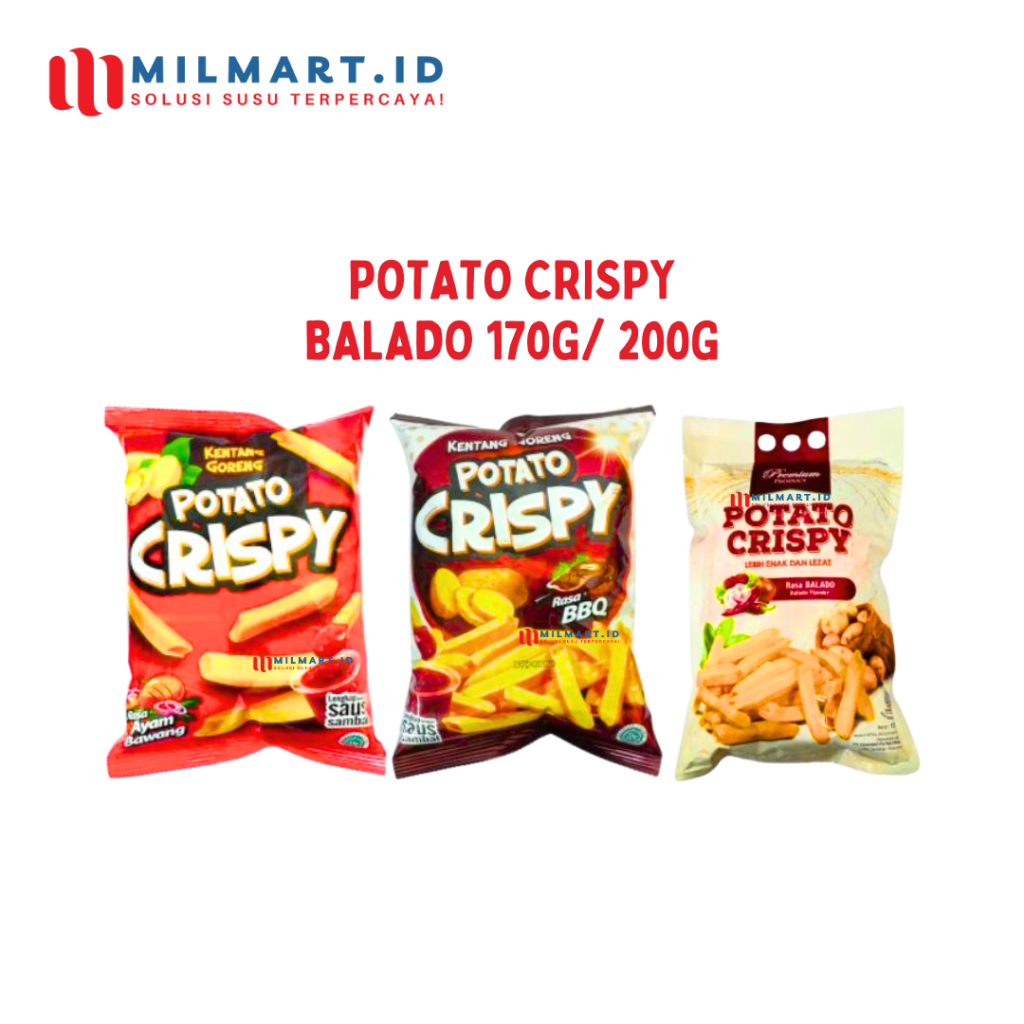 

POTATO CRISPY SNACK KENTANG RASA BALADO 170G BBQ/AYAM BAWANG 200G CAMILAN JAJANAN