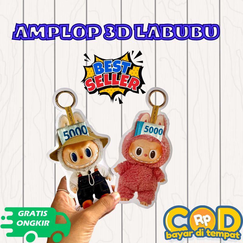 

5PCS AMPLOP LEBARAN 3D LABUBU VIRAL 2025