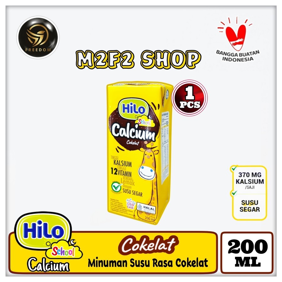 

HiLo School Calcium Chocolate Milk | Susu Kalsium Rasa Cokelat Kotak UHT - 200 ml (Kemasan Satuan)