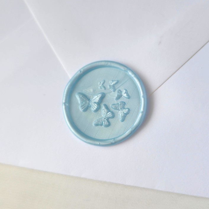 

SKY COLOR -1 Pieces Wax seal coinbulat sticker instan segel vintage undangan / DIY Hampers / Wax Octagon GUN #Paletestamp