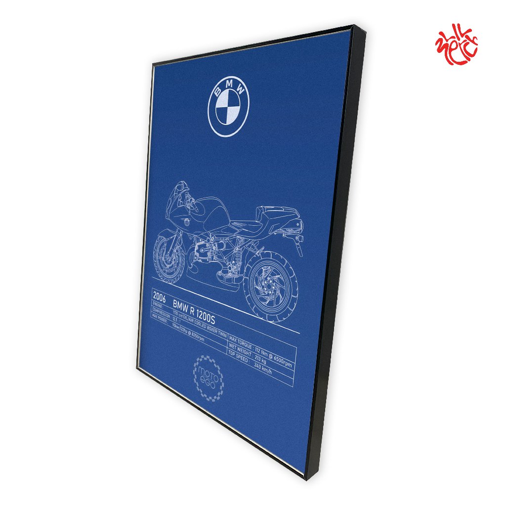POSTER BMW R1200s / AESTHETIC POSTER / POSTER FRAMEBLOCK 378