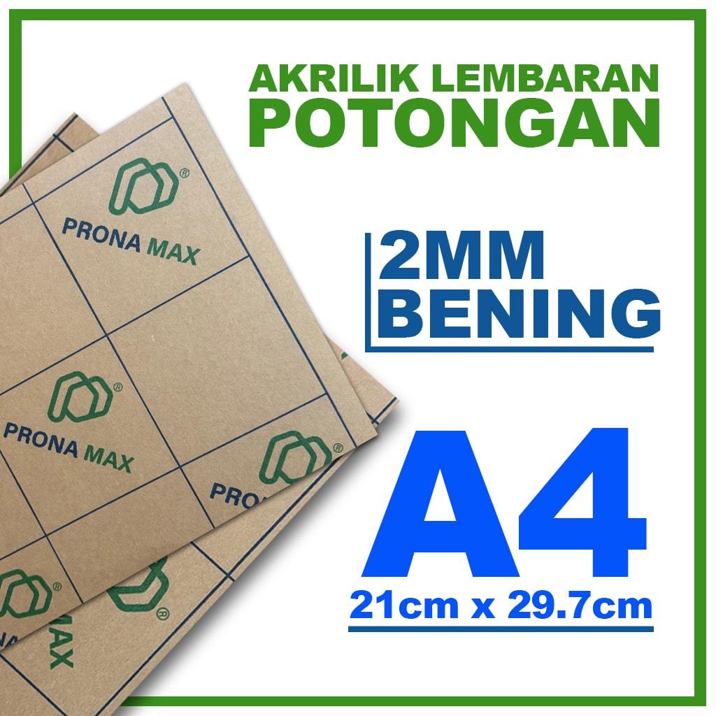 

Pronamax Akrilik Lembaran 2mm Bening Ukuran A4 Acrylic Custom Potongan