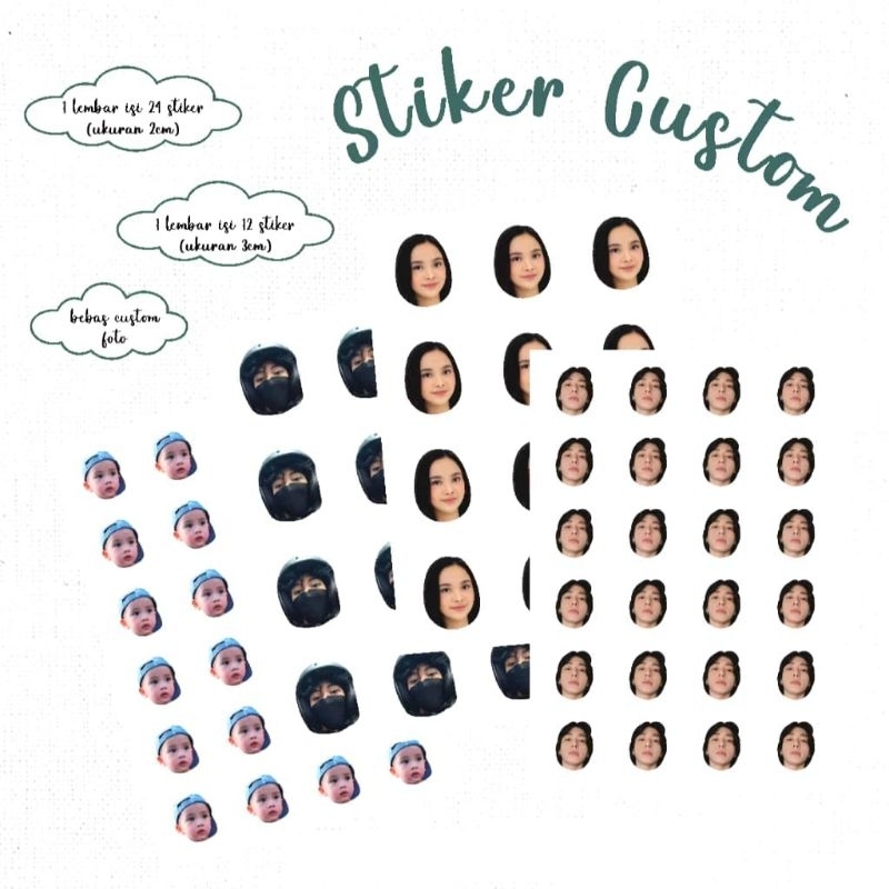 

STIKER CUSTOM LEMBARAN/STIKER BEBAS FOTO/STIKER WAJAH
