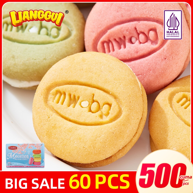 

[HALAL] Lianggui Macaron Biskuit Mini Cookies Isi 60Pcs Kue Lebaran Best Seller Enak Cemilan Macaron Snack Viral HAMPERS LEBARAN IDUL FITRI JAJAN LEBARAN