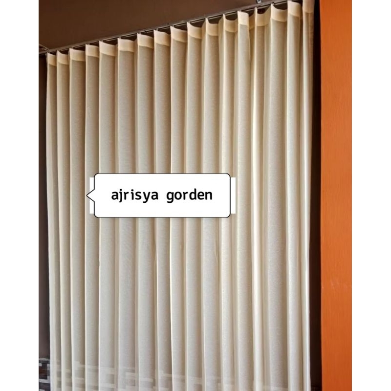 gorden vitrase polos daleman gorden tipis siang warna cream