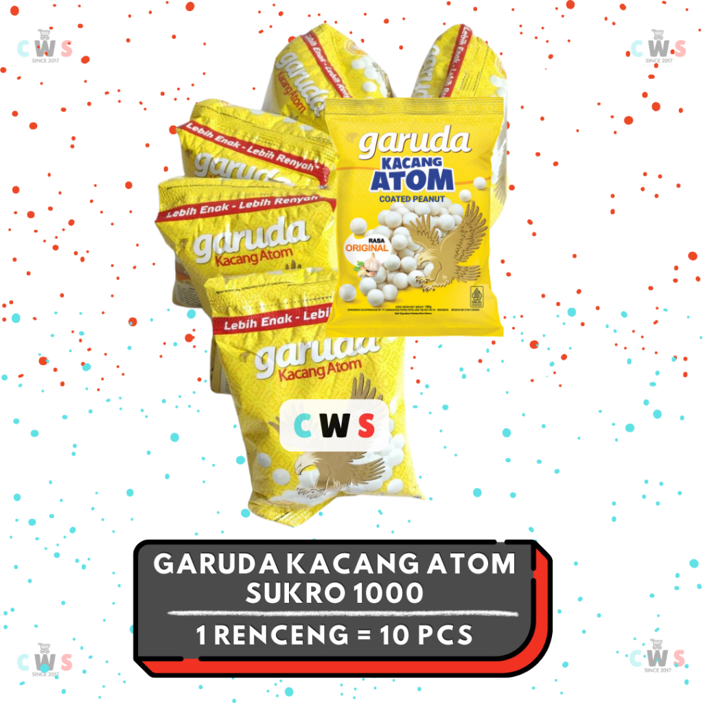 

Garuda KACANG ATOM Sukro Original Sachet 1000 - 1 Renceng / 10 Pcs