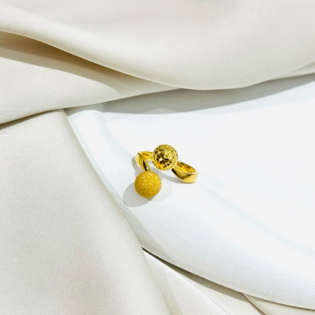 Cincin Bola Pasir Silang Uk15 UK16 Uk17 Emas Asli Kadar 875