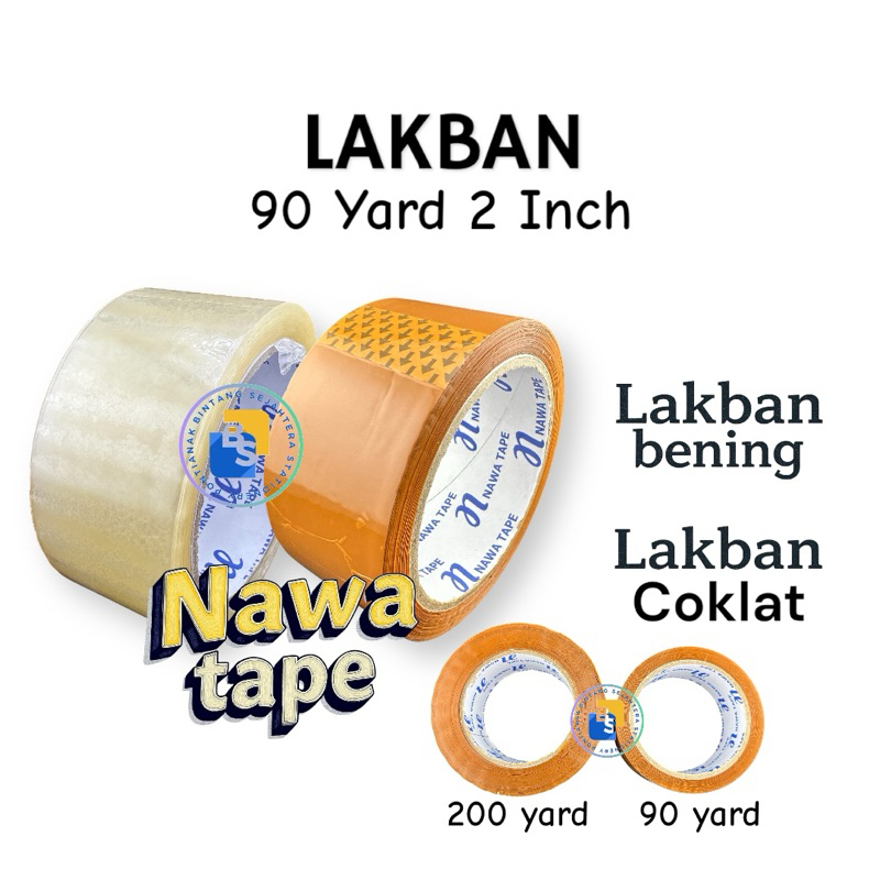

Lakban Isolasi OPP Nawa Tape Coklat Bening 90 YARD 2 INCH