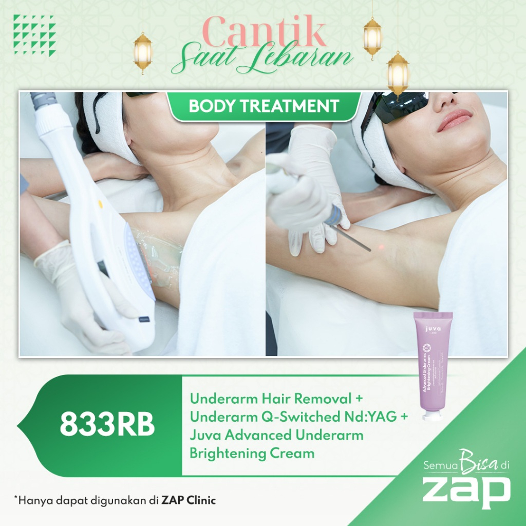 Underarm HR + Underarm Q-Switched Nd:YAG + Juva Advanced Underarm Brightening Cream - Cantik Saat Le