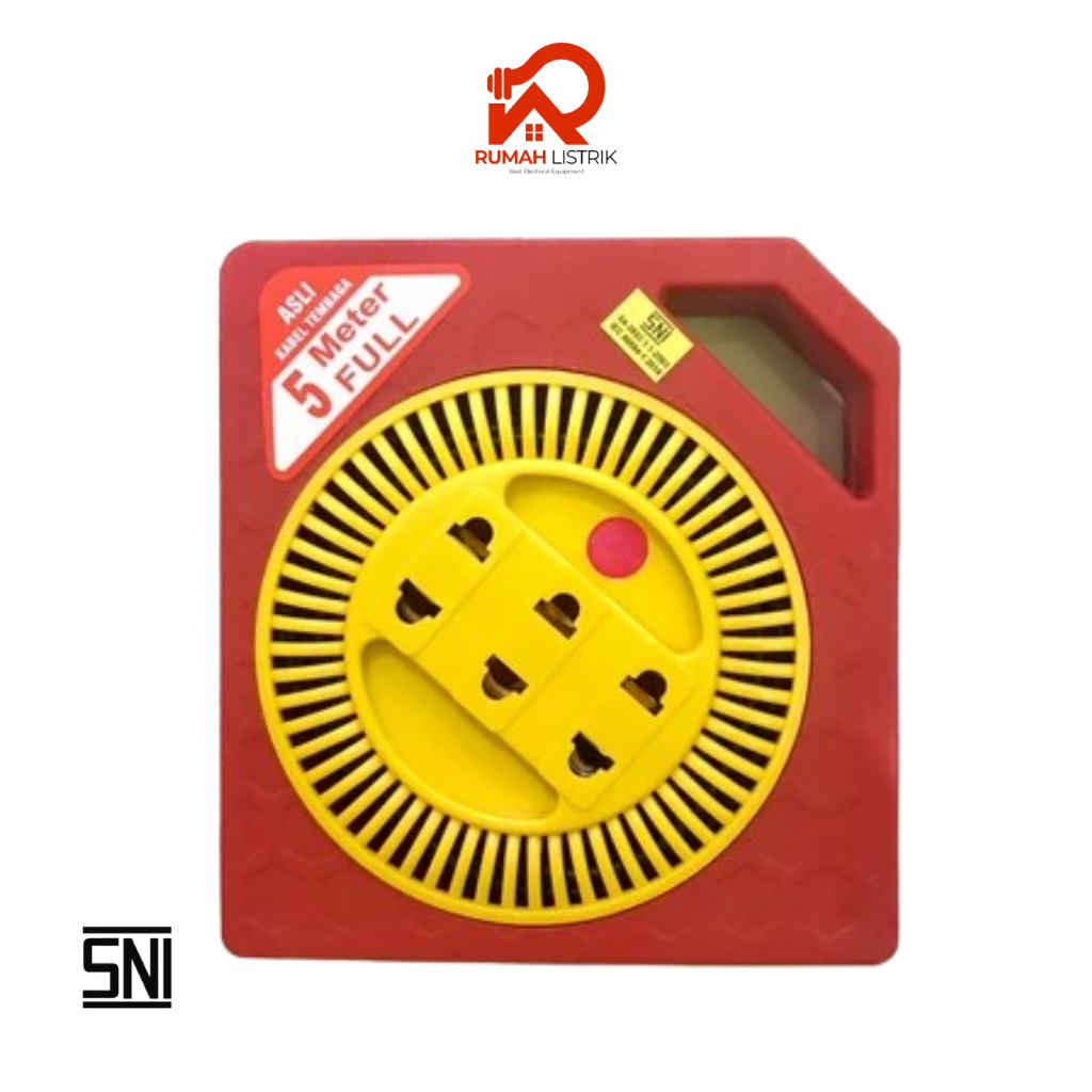 Dexicon Small Stop Kontak Roll Kabel Panjang 5m/7,5m/10 Meter Kabel Box Kotak Lampu Indikator