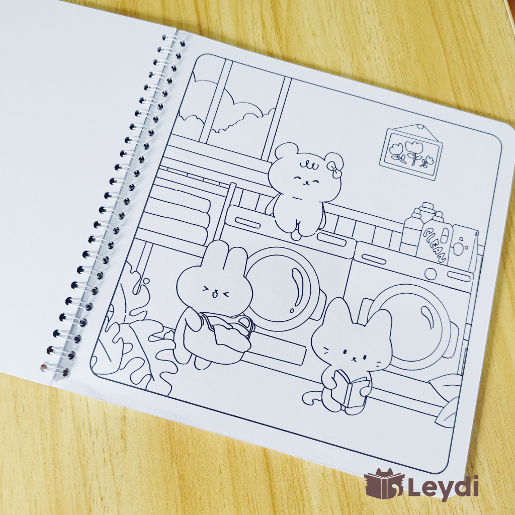 murah Relaxing Cute Coloring Book / Healing Coloring Book / Aesthetic / Buku Mewarnai Anak Dewasa/