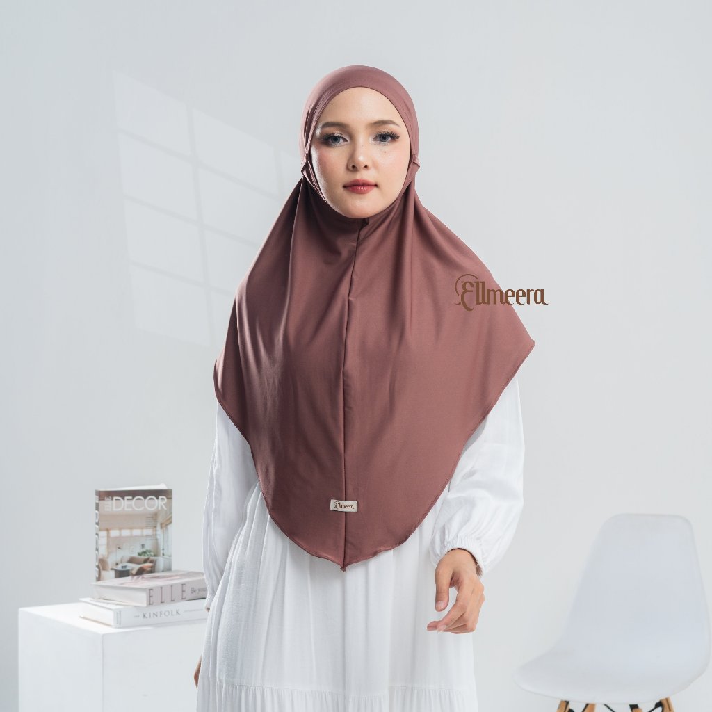 ELLMEERA - Daily Hijab Wafa Instan Size L / Bergo Tali Non Ped Anti Tembem / Hijab Bergo Daily Jerse