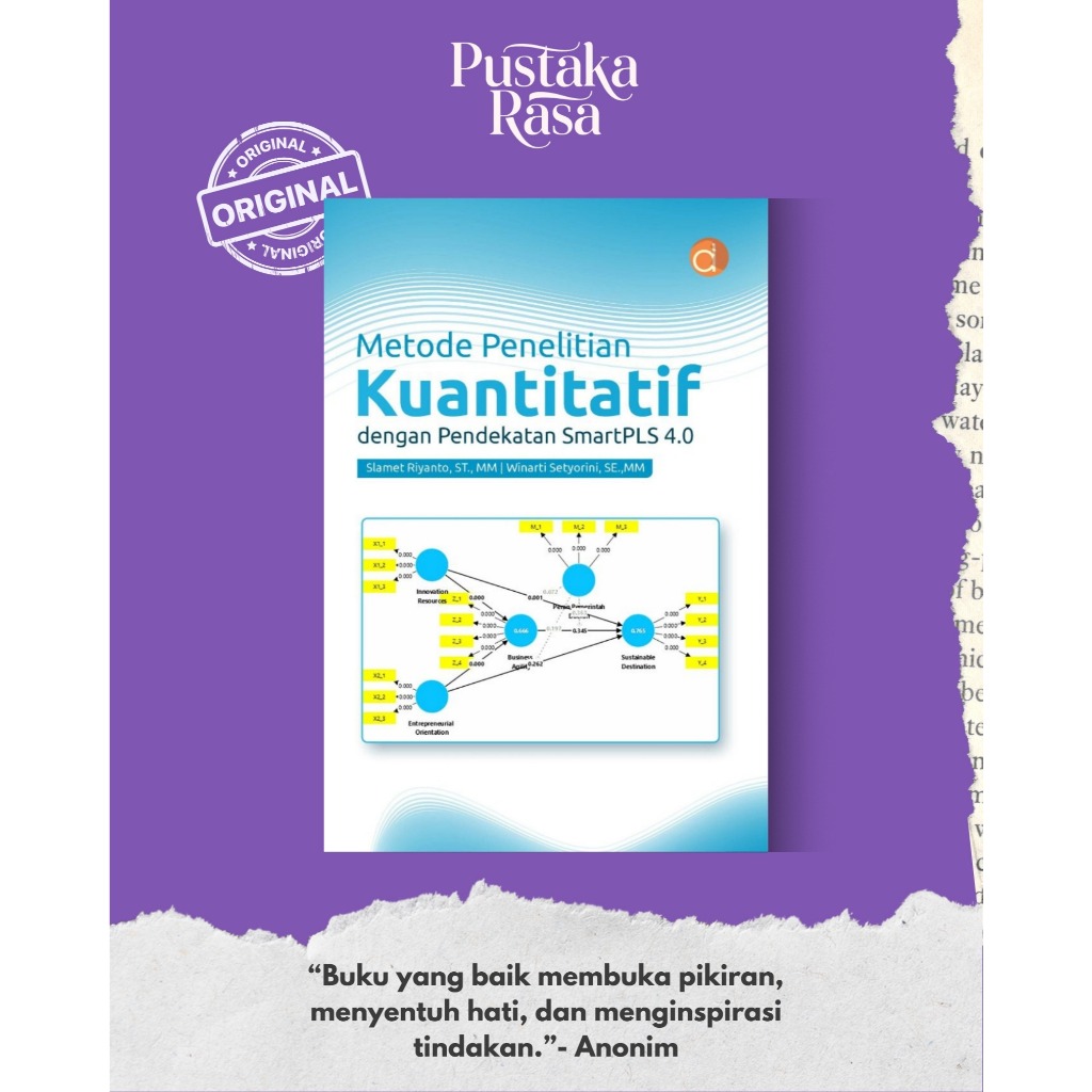 PUSTAKA RASA -  Buku Metode Penelitian Kuantitatif Dengan Pendekatan Smartpls 4.0  Buku Original DPB