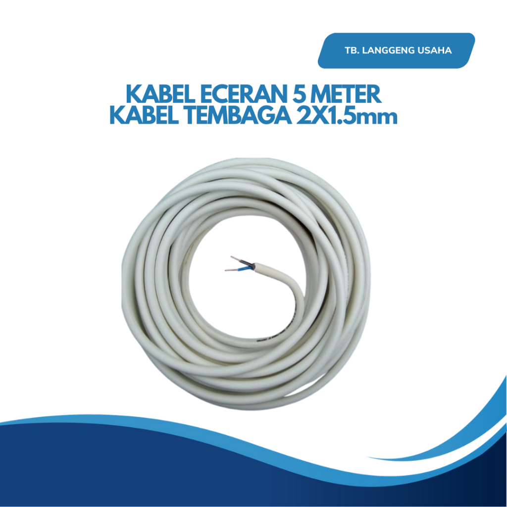 LU VISICOM KABEL LISTRIK ECERAN NYM 2 X 1,5 MM, 2X1.5 KABEL ASLI TEMBAGA CU / PVC / 500V 5 10 15 25 