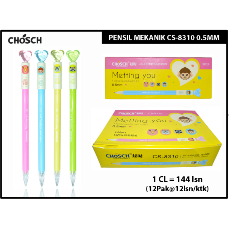 

Chosch Pencil Mechanic 0.5mm - Pensil Mekanik 1 Set 12 Pcs Original