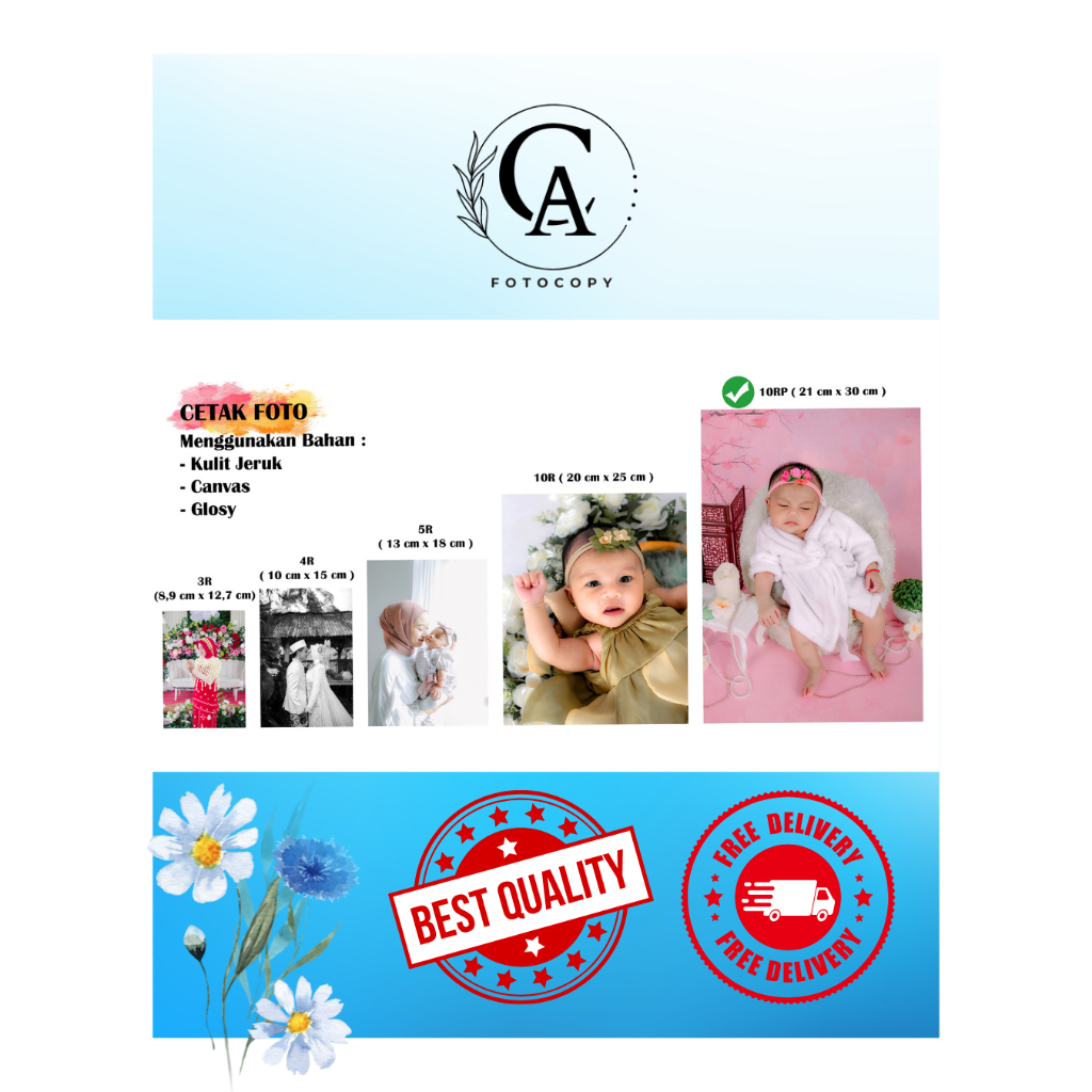 CETAK FOTO 3R Bahan Premium KERTAS KULIT JERUK & CANVAS