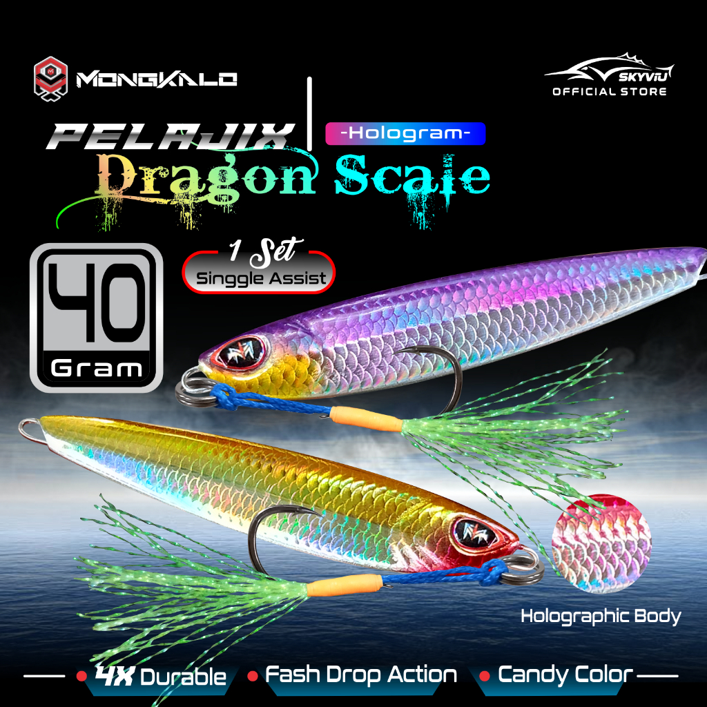 Umpan Metal Jig 40 Gram MONGKALO PELAJIX Single Assist Hook Metal Jig 40 Gram Metal Jig 40 Gram 40gr