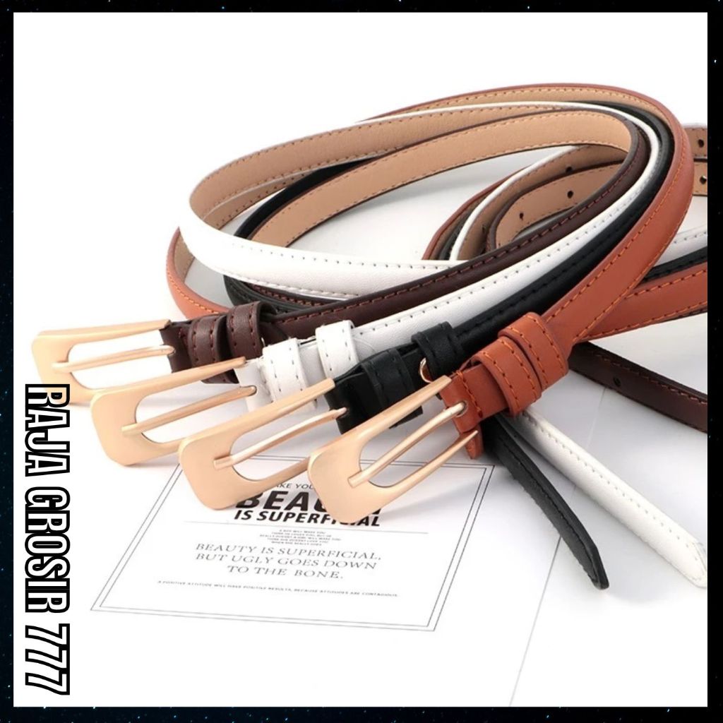 Ikat Pinggang Sabuk Korea Wanita Fashion Gesper Kulit Cewek Belt Kecil Warna Gasper kekinian IPW 25