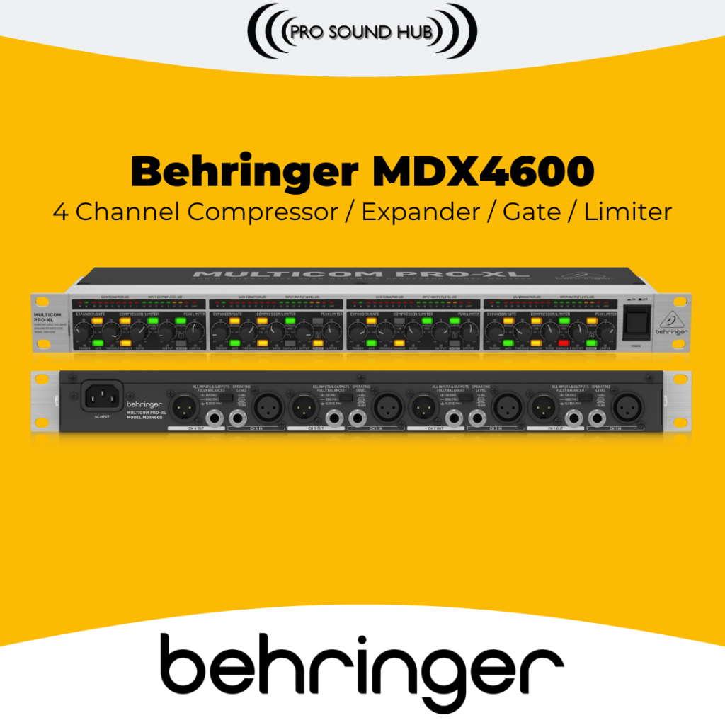 Behringer MDX4600 Compressor Peak Limiter Gate Expander 4 Channel MDX-4600 MDX 4600