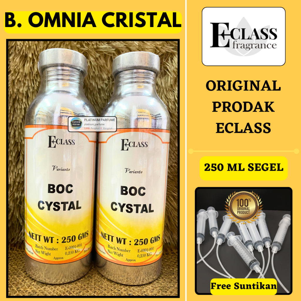 Bibit Parfum BULGARI OMNIA CRISTAL ( 250 ML SEGEL Alumunium ) ECLASS Fragrance - Parfum Murni Cwe Ta