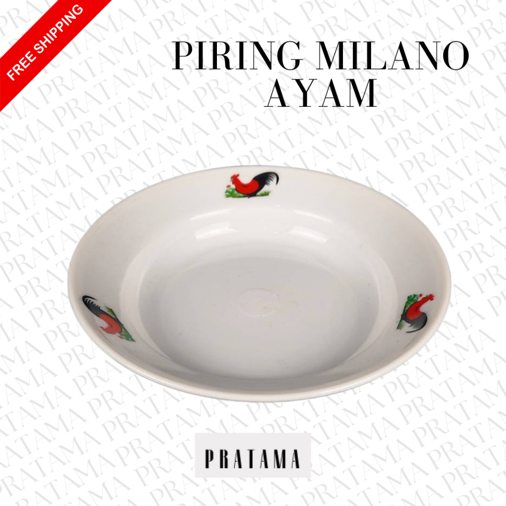 Piring plastik / Piring makan plastik / Piring makan / Piring milano ayam putih / Piring