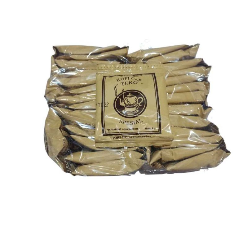 

Ay00! Kopi Cap Teko Spesial Kemasan Plastik 1 Pack isi 30 Sachet @8gram kopi murni tanpa gula giling