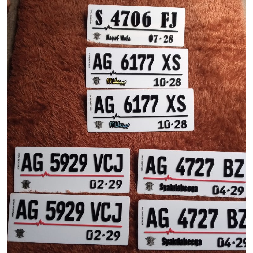 Plat Nomor Motor Variasi Full Akrilik Baut Tanam bisa custom nama
