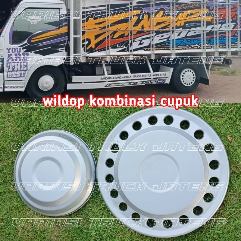 wildop truk ring 15 dan 16 kombinasi cepuk 1set 4biji depan belakang bonus dudukan