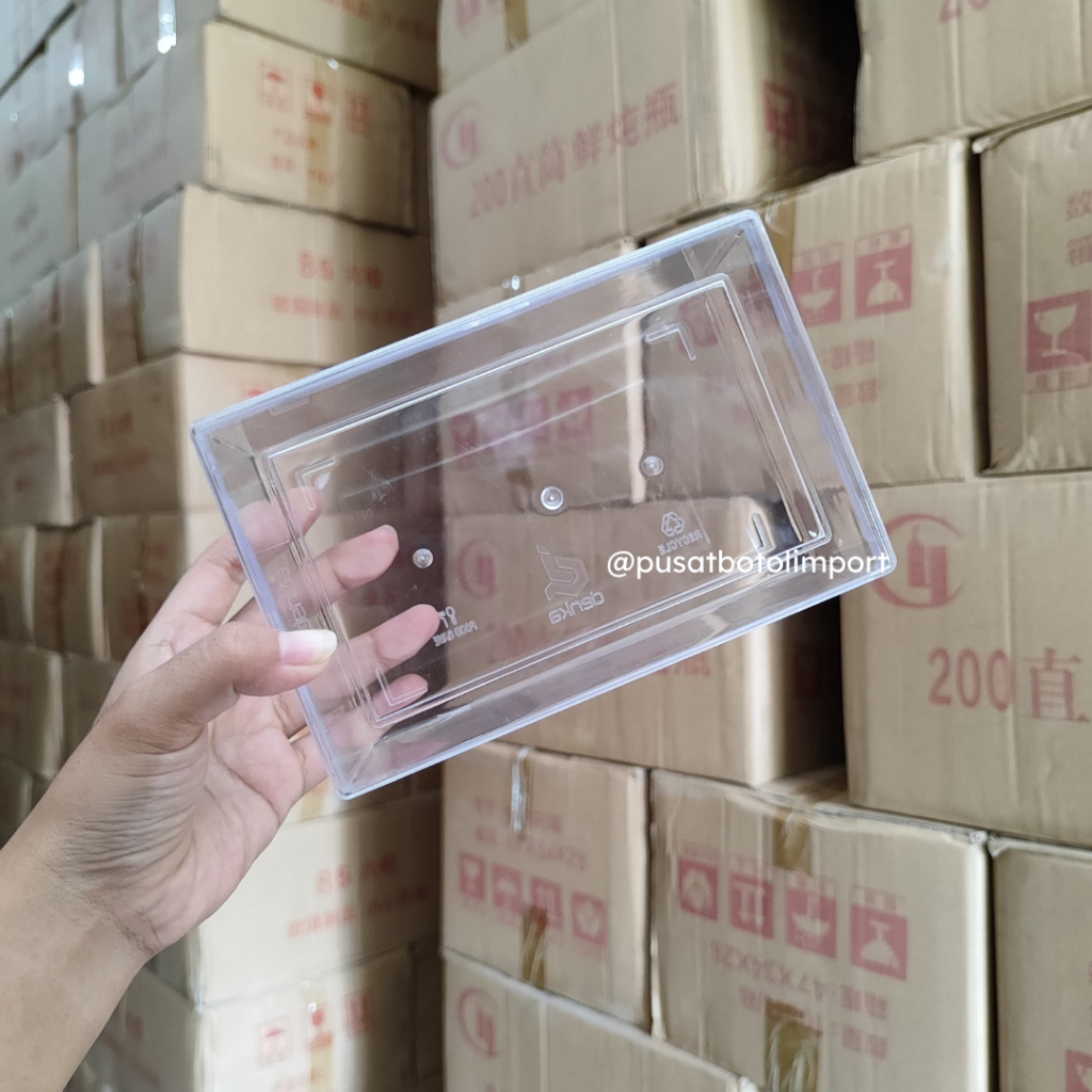 ‼️ PECAH DIGANTI ‼️ Toples Plastik Kotak / Toples Mika Kotak - 500gr (16cm x 10cm x 6.5cm) - TK01