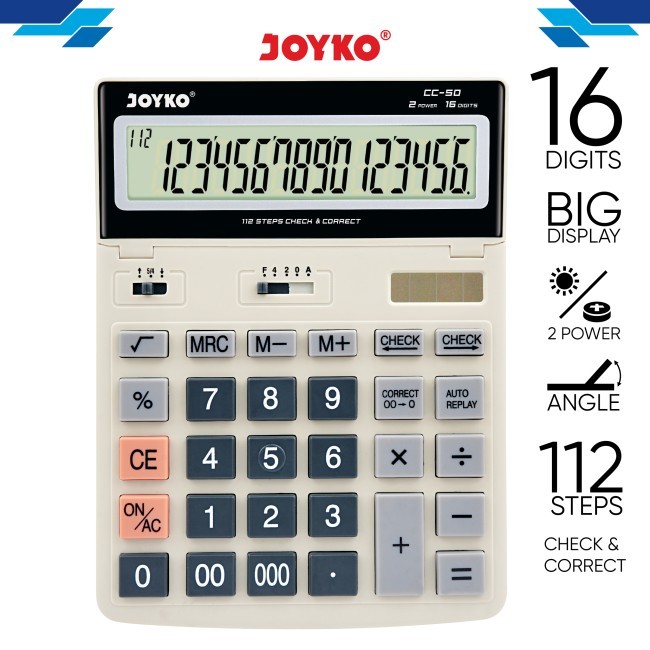 

KALKULATOR JOYKO CC50 16 DIGIT LAYAR BISA DITEKUK
