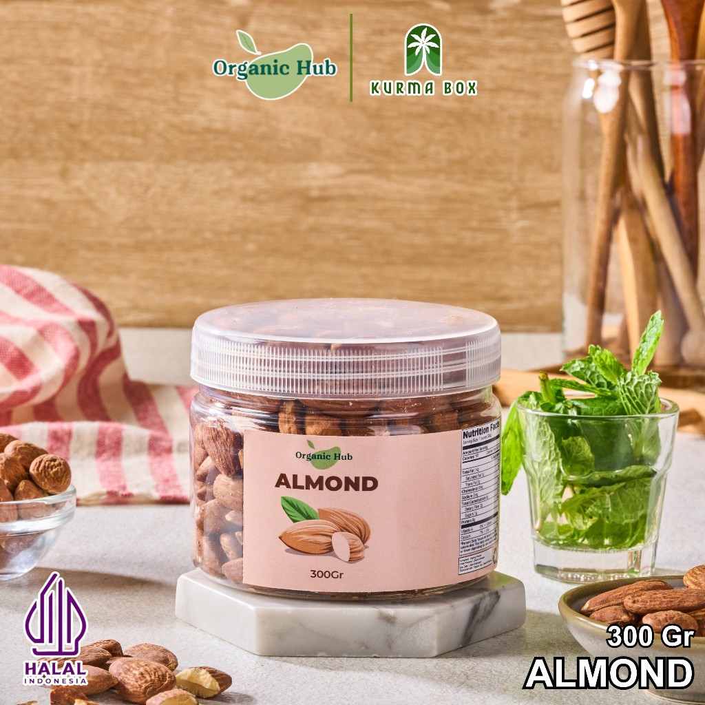 

Organic Hub Kacang Almond Utuh Premium Quality Roasted 300 gr