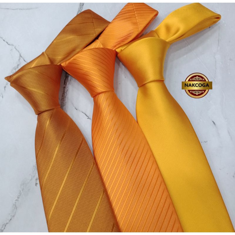 dasi orange bni panjang polos