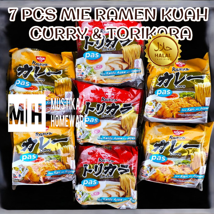 

PAKET ISI 7 BUNGKUS Mie Instant Ramen Nissin Curry & Toricara Ramen Kuah HALAL Jepang HALAL PROMO MURAH MIX ALL VARIAN