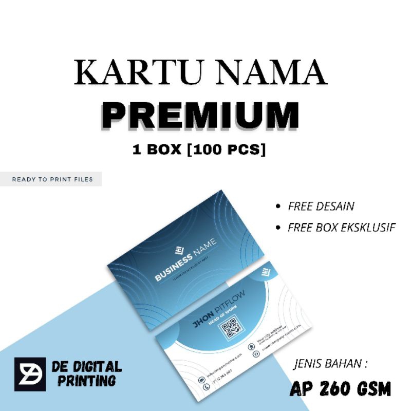 

KARTU NAMA COSTUM 1 BOX 1 sisi / 2 sisi[100 PCS] FREEE DESAIN