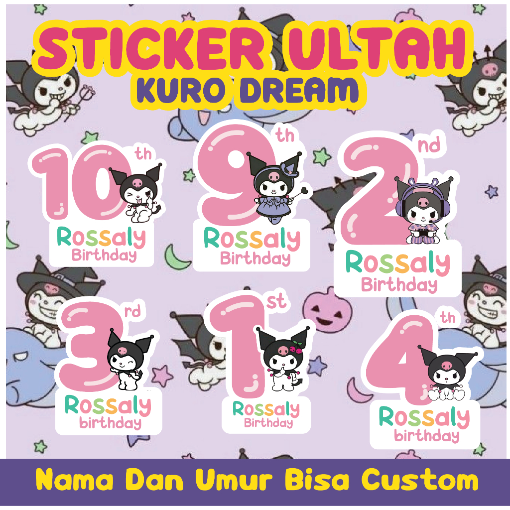 

Sticker Ulang Tahun Anak - Sticker Bento Birthday Souvenir [KURO DREAM]