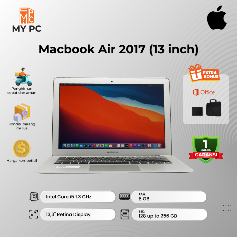 Laptop Macbook Air 2017 13inch Core i5 RAM 8GB SSD 256GB 512GB 13" SECOND
