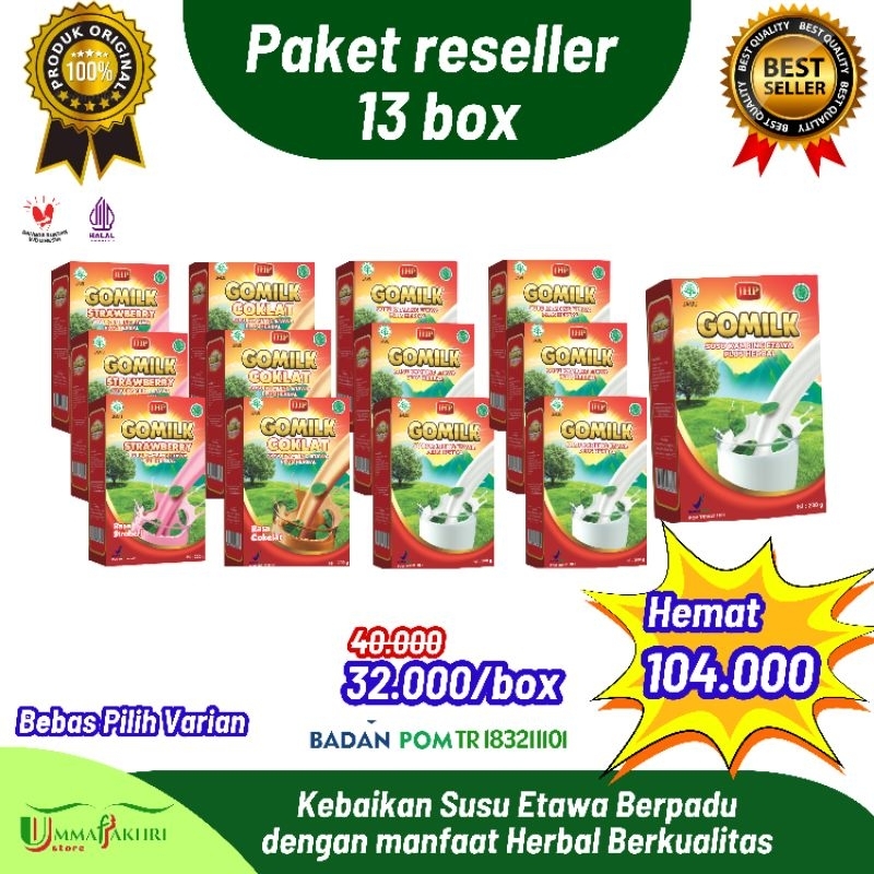 

GOMILK SUSU ETAWA HERBAL PAKET RESELLER 13 BOX