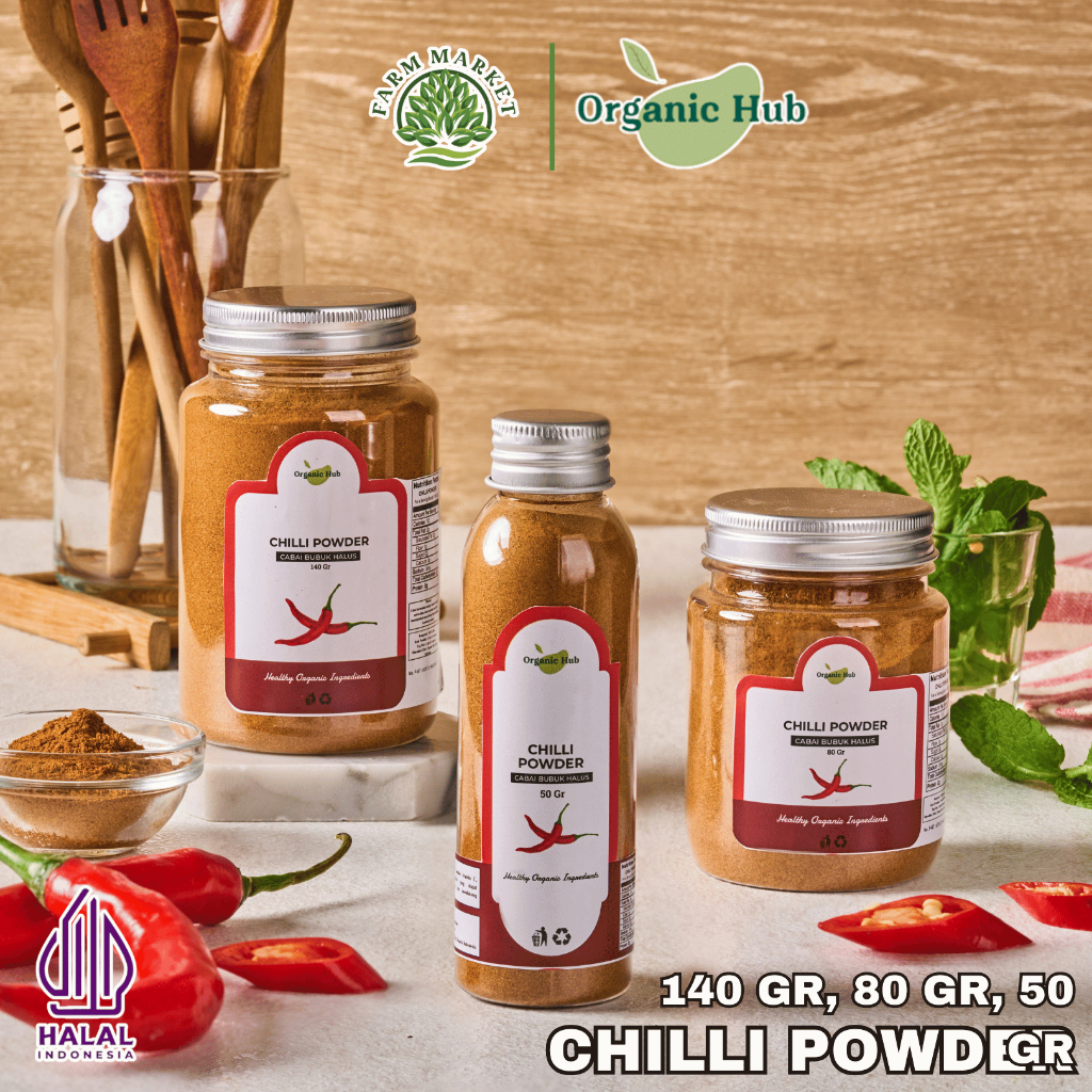 

Organic Hub Bubuk Cabe Cabai Bubuk Halus Murni Super Pedas Chilli Powder Premium Quality