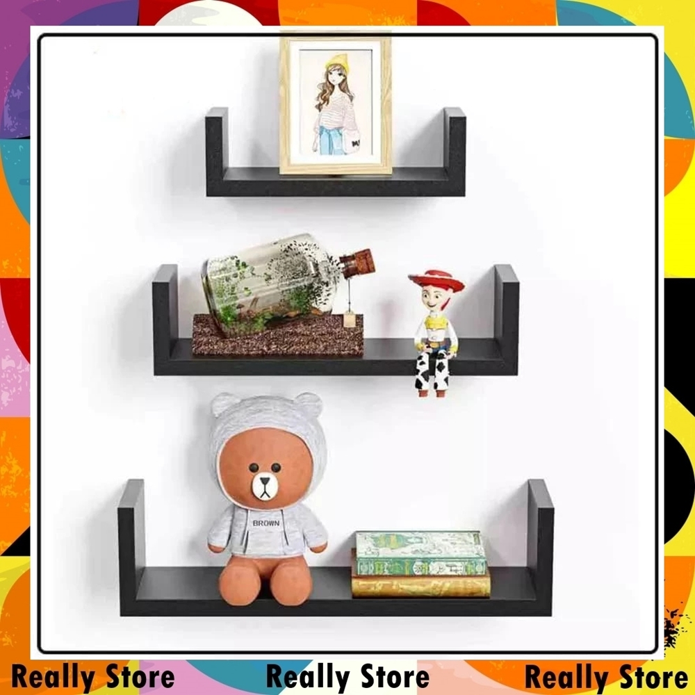 Ambalan Dinding Model U Lebar 10 cm Rak Dinding Minimalis Panjang 20 30 40 50 60 cm Papan Ambalan