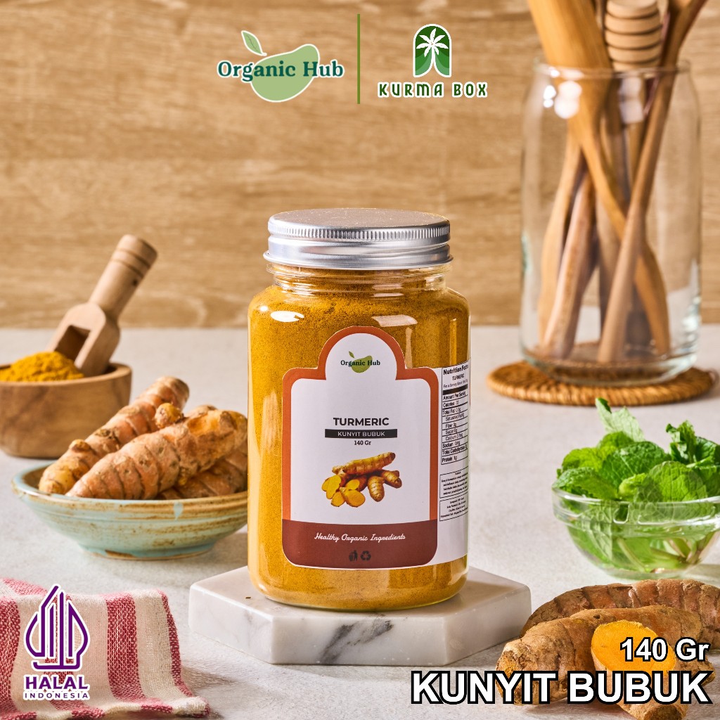 

Organic Hub Kunyit Bubuk Bumbu Dapur Organik Premium Tumerik Powder Murni Herbal 100% Original 140gr