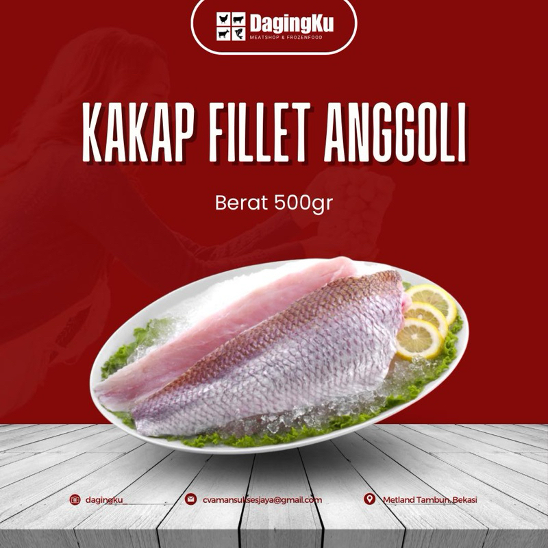 

Ikan Kakap Fillet Anggoli/ Snaper Premium /Anggoli Fillet 500gr